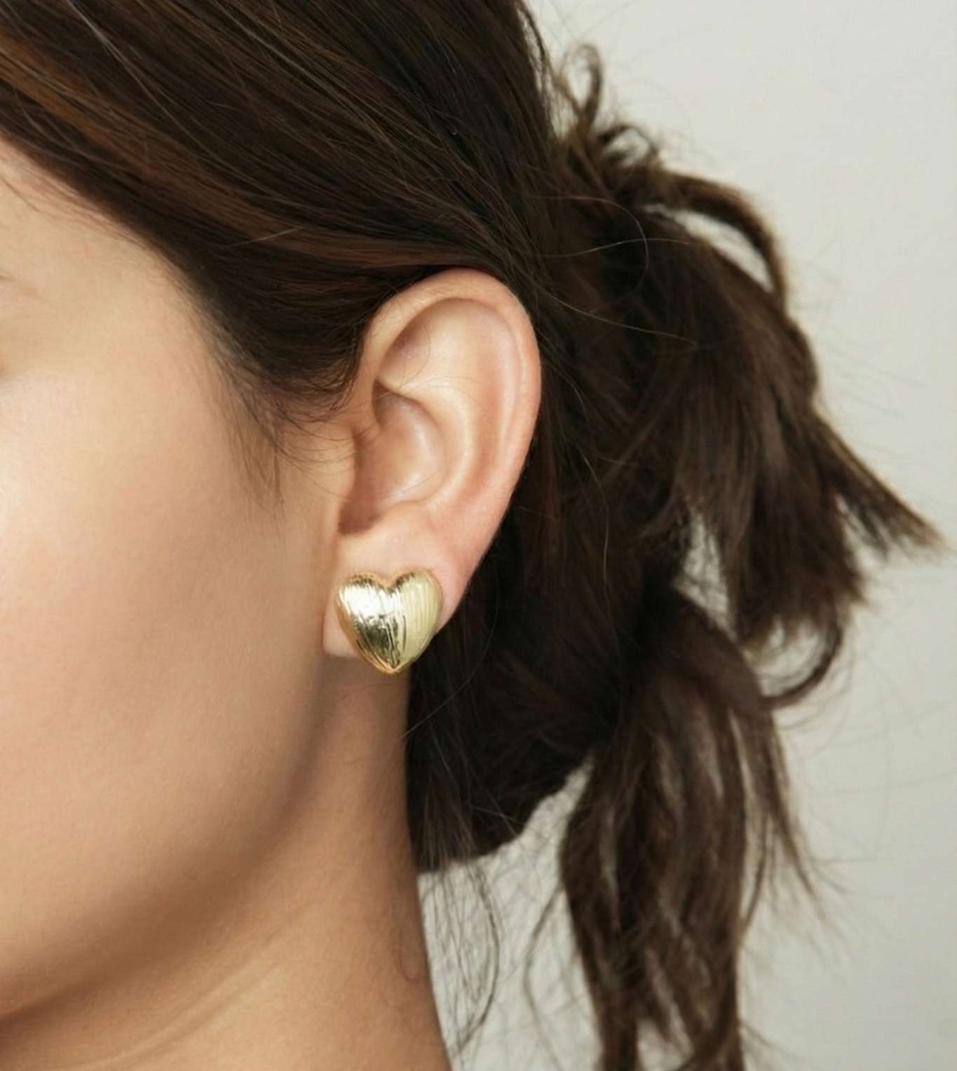 The Christa Heart Stud Earrings - 24k Gold Plated earring | The Jewellery Vault