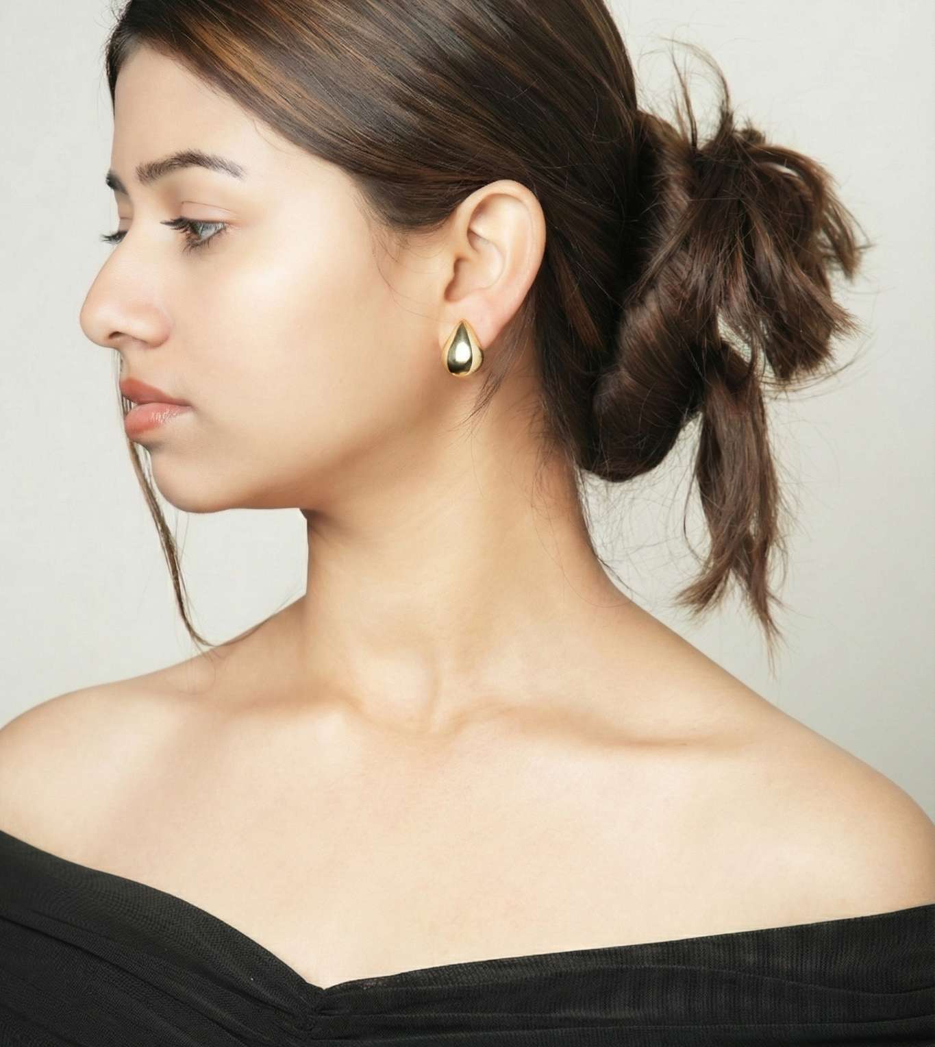 Gold Cushion Stud Earrings - 24k Gold Plated earring | The Jewellery Vault