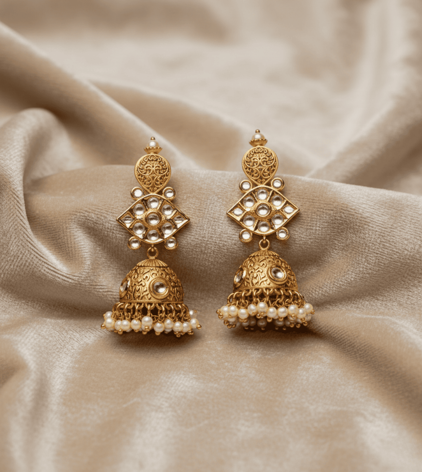 Artificial Whirlwind Gold Jhumka