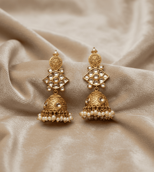 Artificial Whirlwind Gold Jhumka