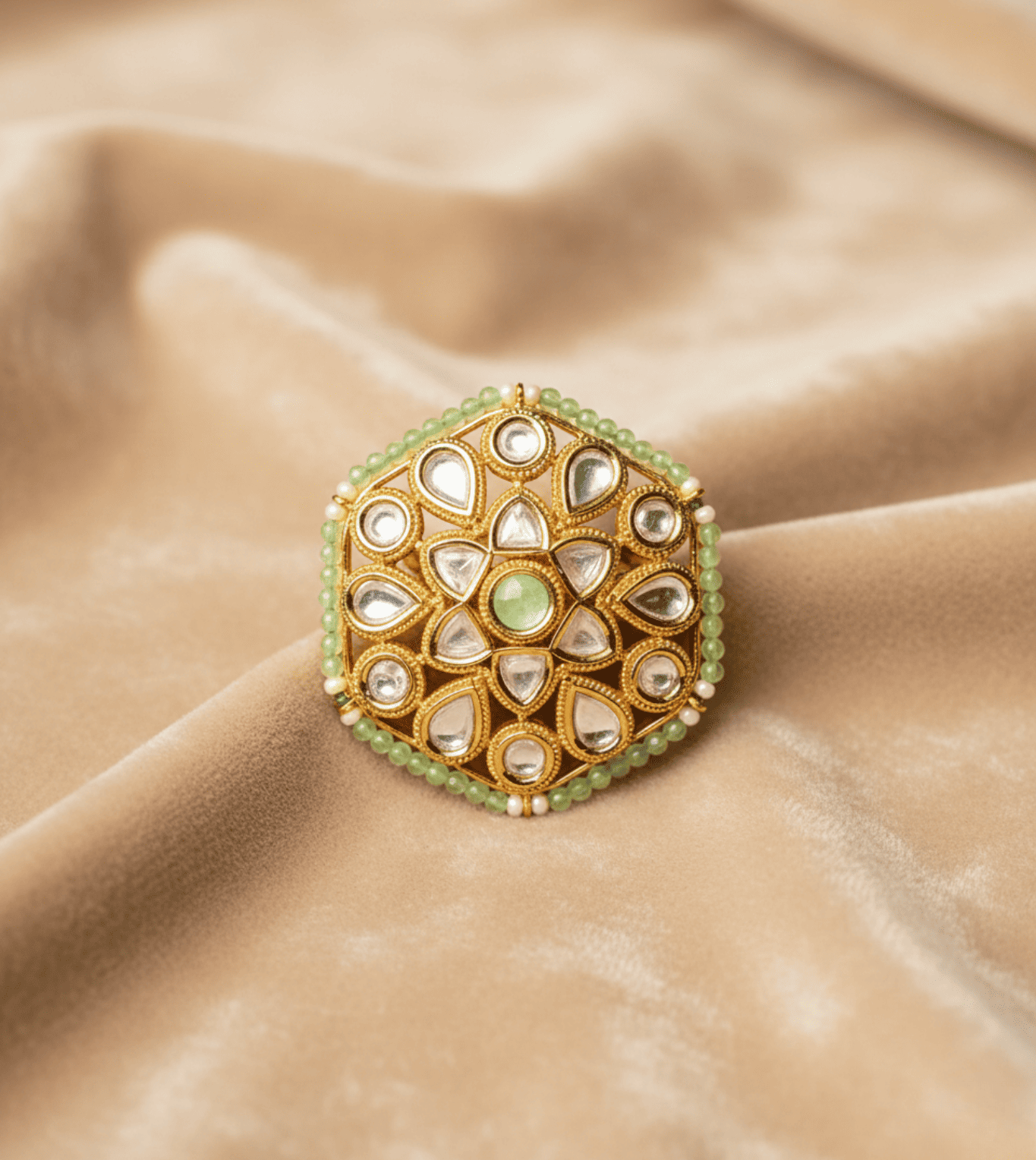 Hexagon Pearl Artificial Ring