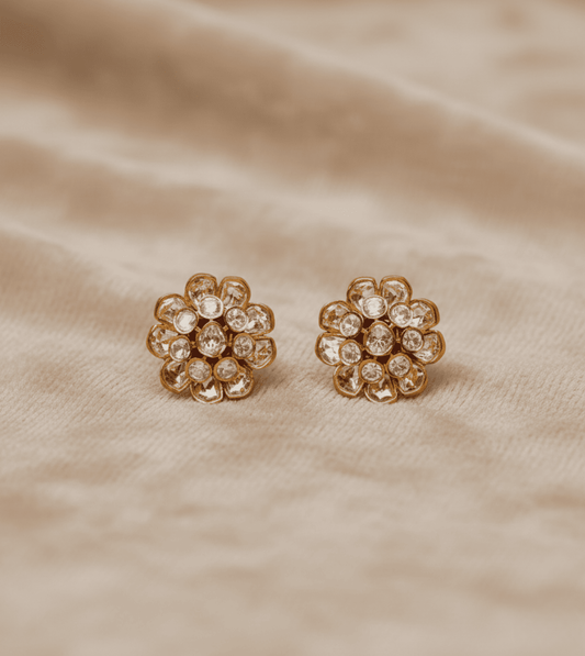 Stone Studded Gold Hoop Tops