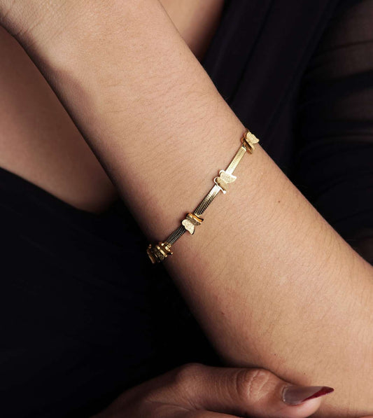 Evil Butterfly Bracelet - 24k Gold Plated Bracelet | The Jewellery Vault
