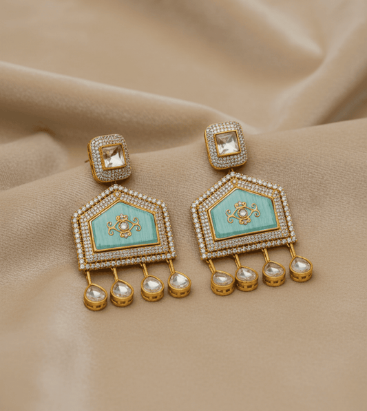 Square Pearl Stud Jhumka