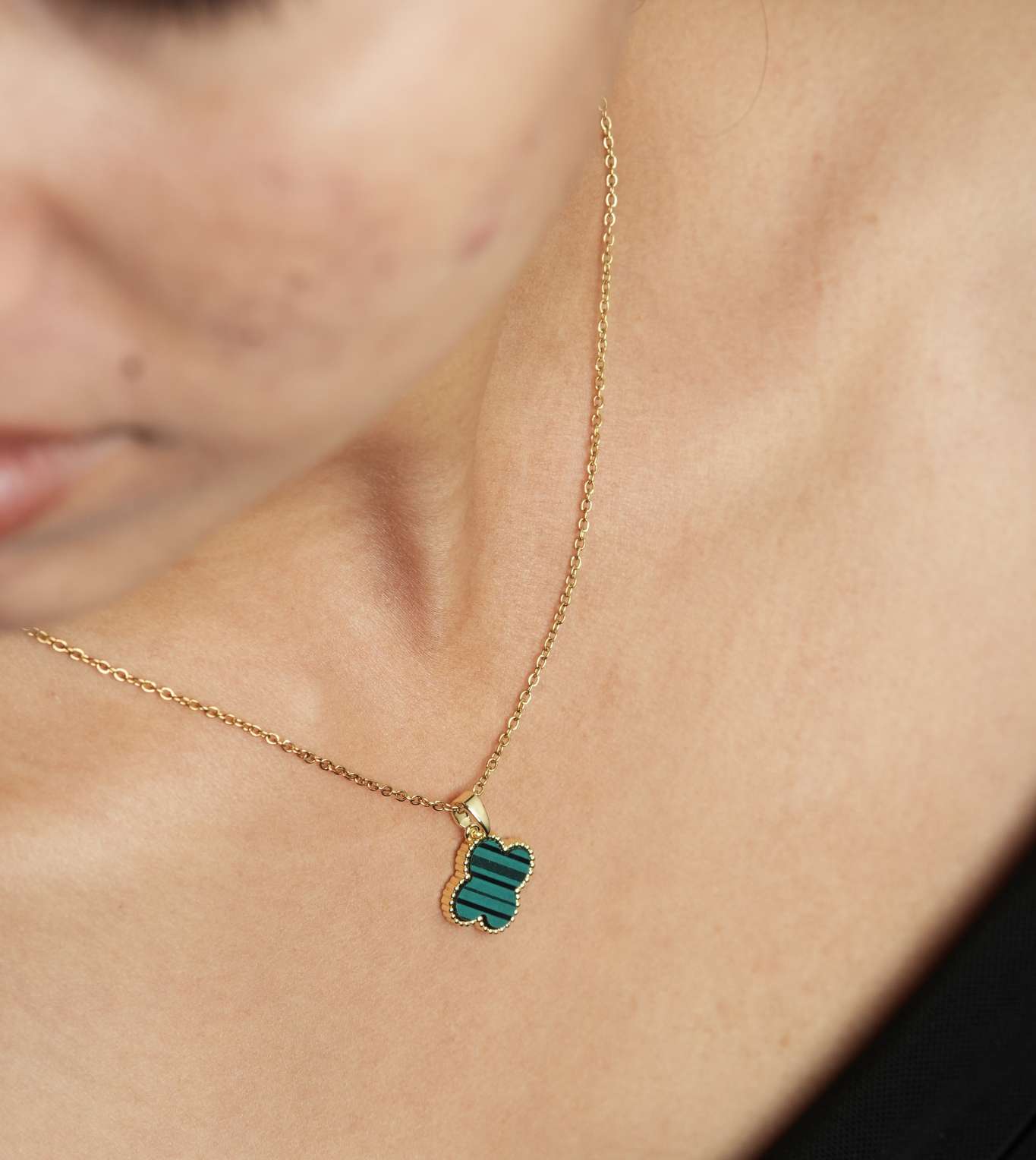 Benzene Enameled Large Pendant Necklace - 24k Gold Plated Charms & Pendants | The Jewellery Vault