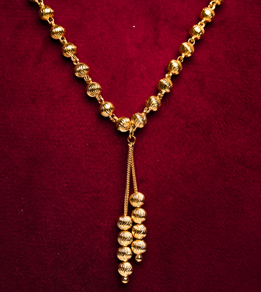 T-shape 24Kt Gold Plated Moti Mala Ladies