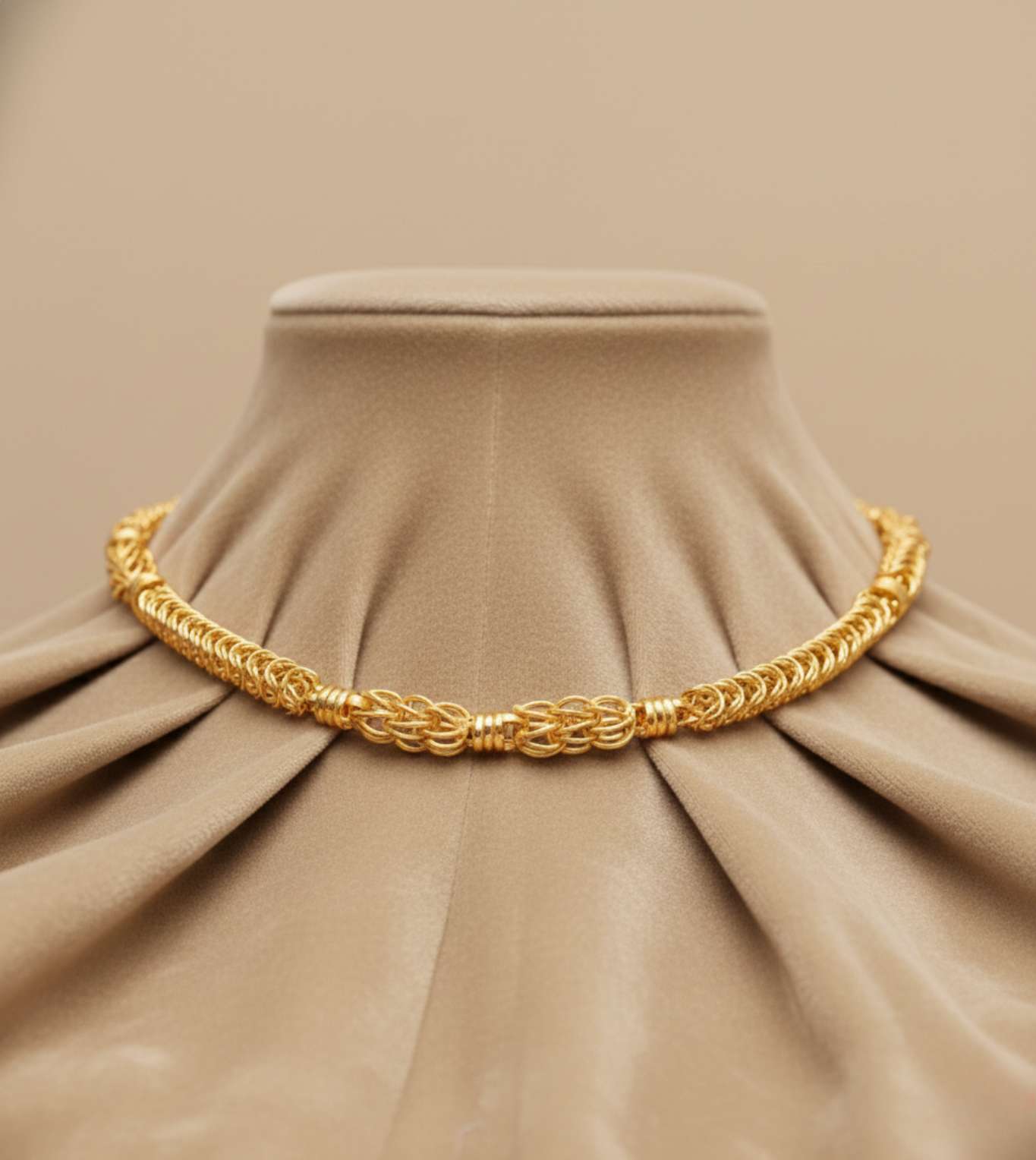 24Kt Gold Plated Heavy Snake Design Chain - 24k Gold Plated Designer Jewellery | The Jewellery Vault