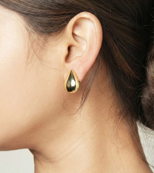 Gold Cushion Stud Earrings - 24k Gold Plated earring | The Jewellery Vault