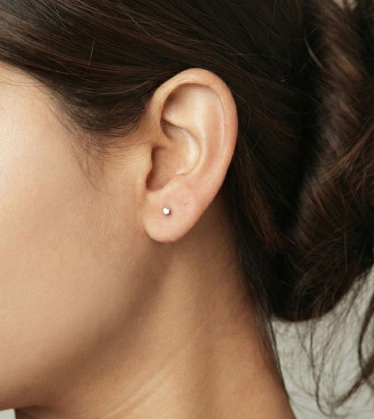 Teardrop Crystal Stone Minimal Stud Tops - 24k Gold Plated earring | The Jewellery Vault