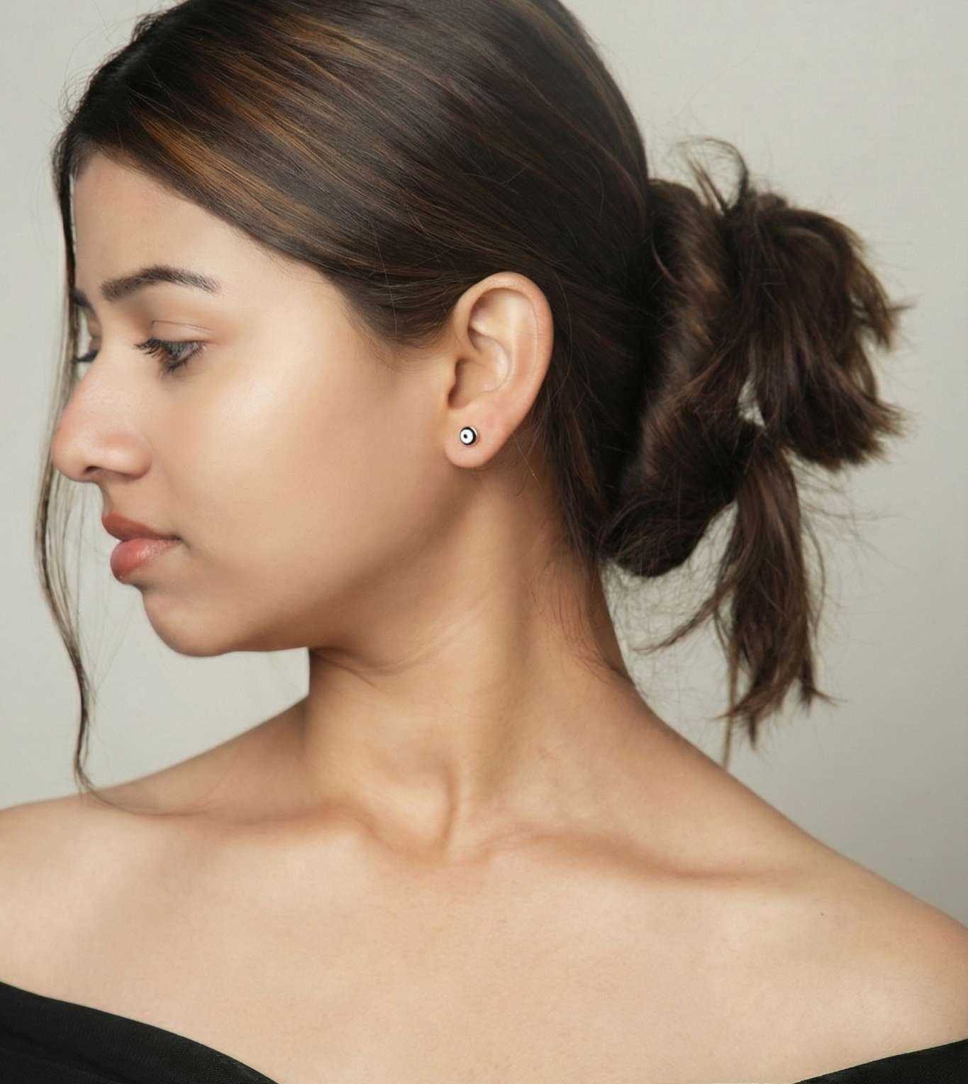 American Eye Diamond Tops - 24k Gold Plated Earring | The Jewellery Vault