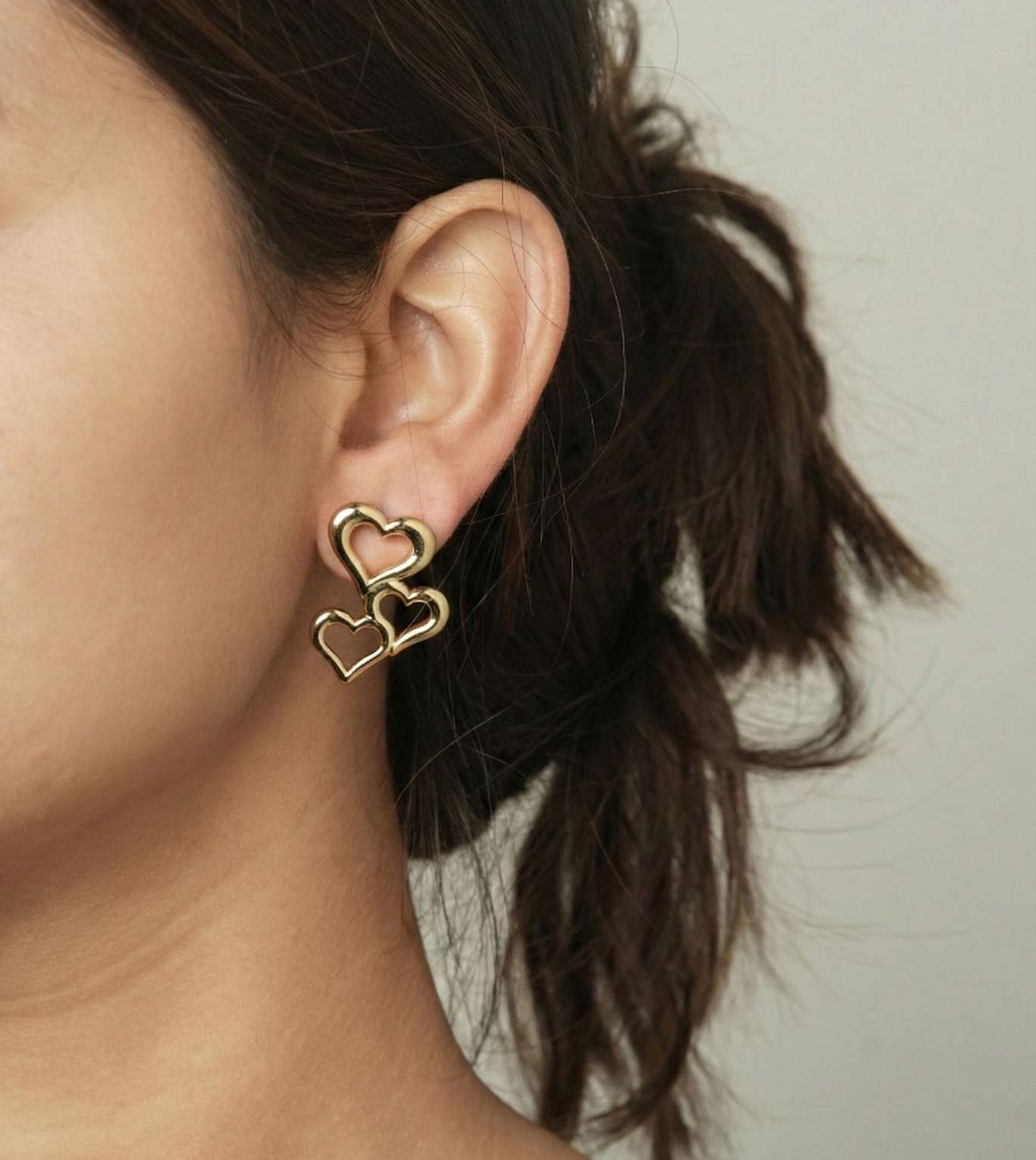 Endless Love Little Heart Stud Earrings - 24k Gold Plated earring | The Jewellery Vault
