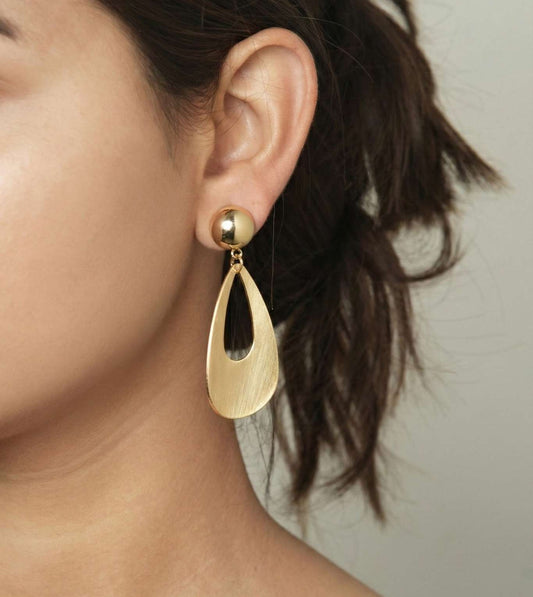 Modern Golden Gilded Flow Drop Earrings - 24k Gold Plated earring | The Jewellery Vault