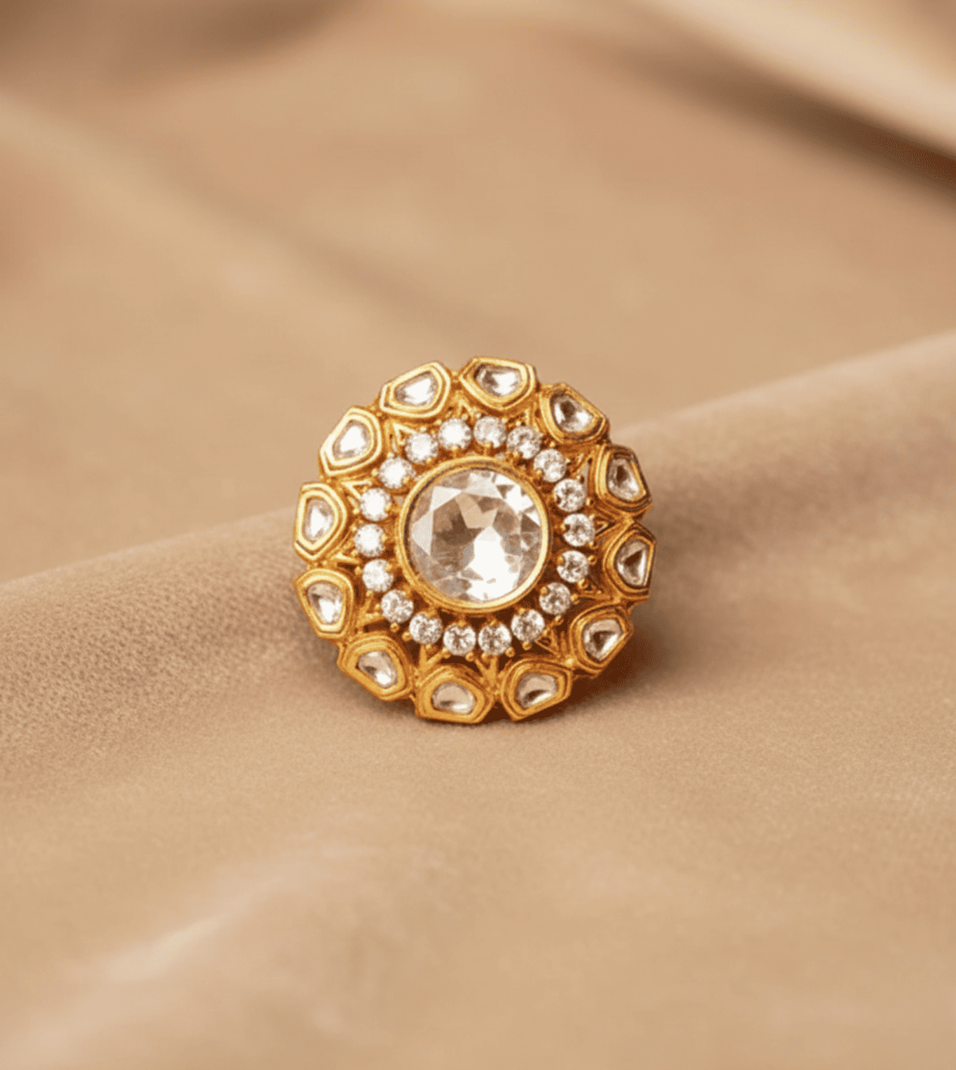 Golden Cocktail Design Women Ring