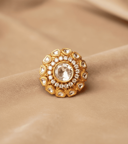 Golden Cocktail Design Women Ring