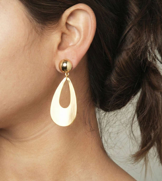 Modern Golden Gilded Flow Drop Earrings - 24k Gold Plated earring | The Jewellery Vault