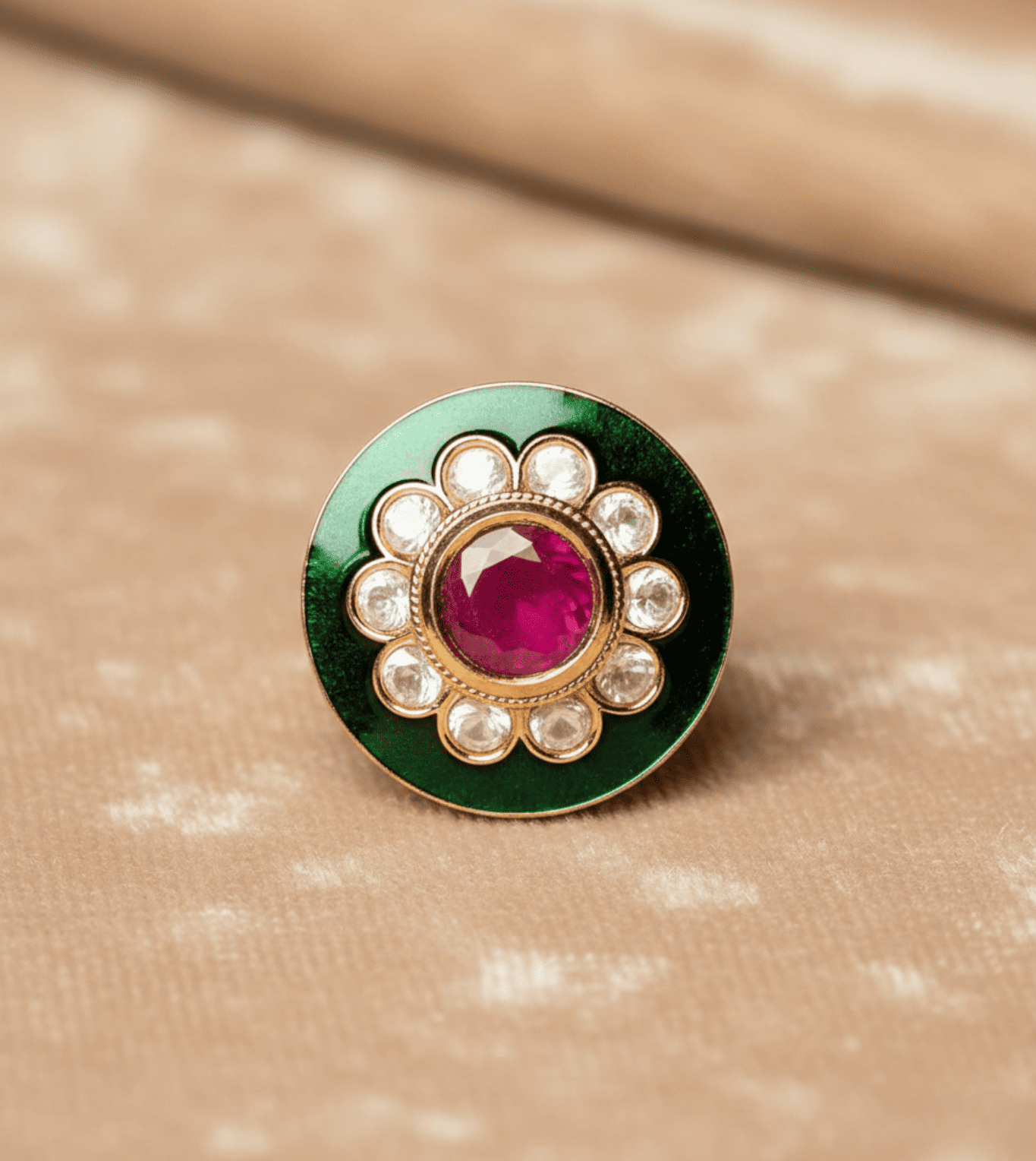 Premium Design Cocktail Star Women Ring - 24k Gold Plated Women Ring | The Jewellery Vault
