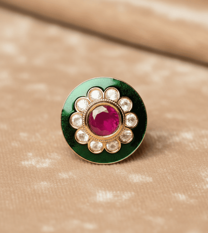 Premium Design Cocktail Star Women Ring - 24k Gold Plated Women Ring | The Jewellery Vault