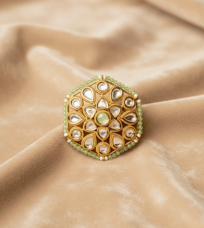 Hexagon Pearl Artificial Ring