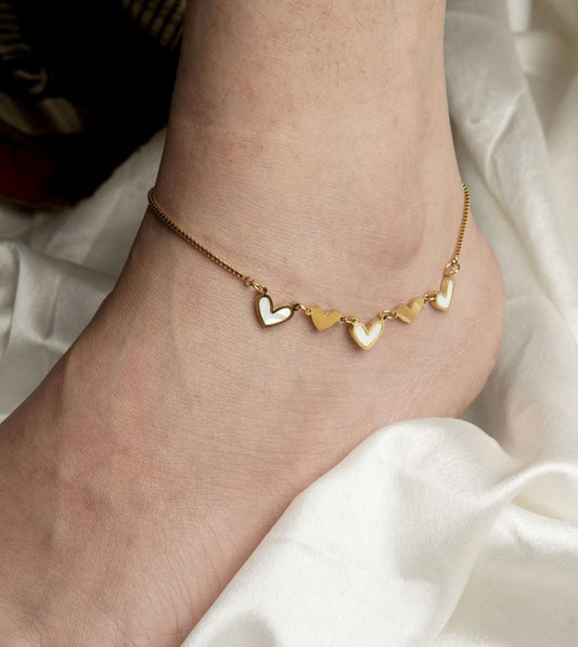 Studded Golden Payal Modern Touch with Traditional Elegance - 24k Gold Plated Anklets | The Jewellery Vault