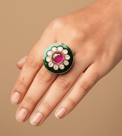 Premium Design Cocktail Star Women Ring - 24k Gold Plated Women Ring | The Jewellery Vault