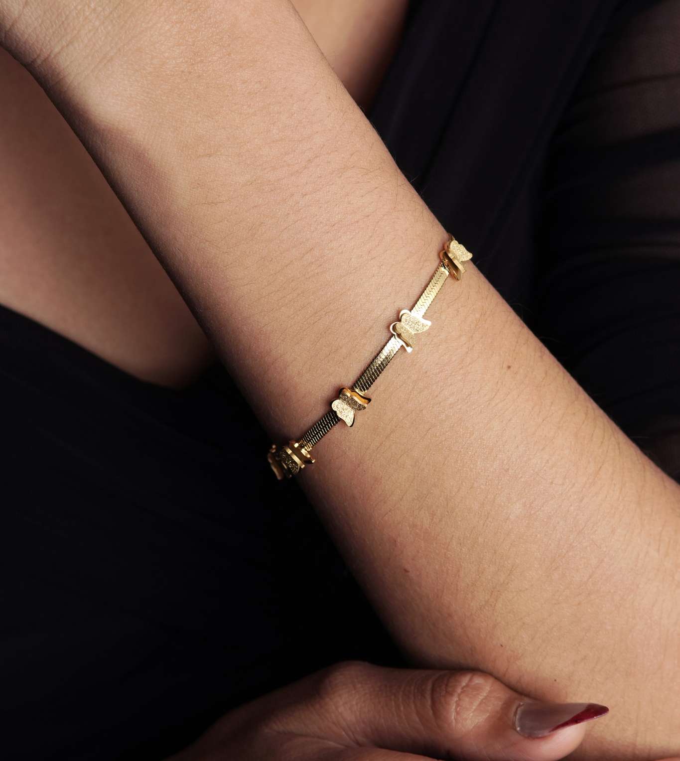 Evil Butterfly Bracelet - 24k Gold Plated Bracelet | The Jewellery Vault
