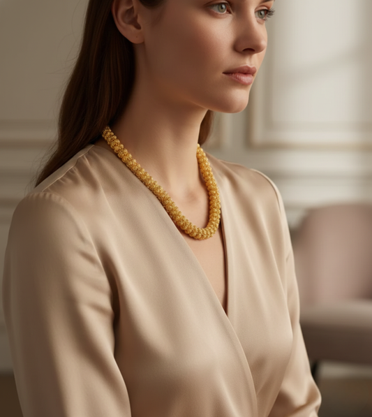 Golden bead elegance 24 karat gold plated chain_03