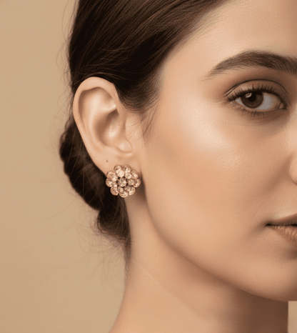 Stone Studded Gold Hoop Tops