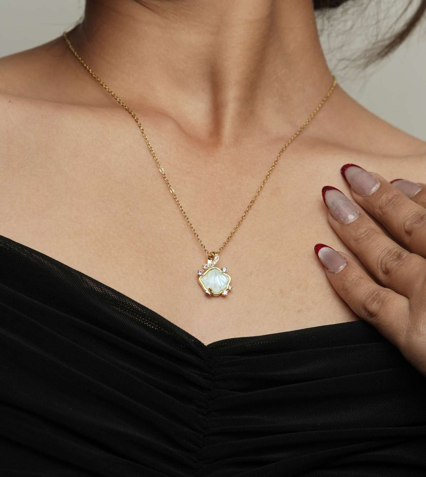 Classic Matte Curvy Pearl Locket - 24k Gold Plated Charms & Pendants | The Jewellery Vault