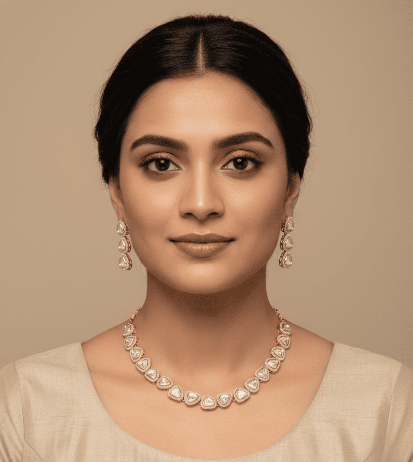 Studded American Diamond Zirconia Necklace Set