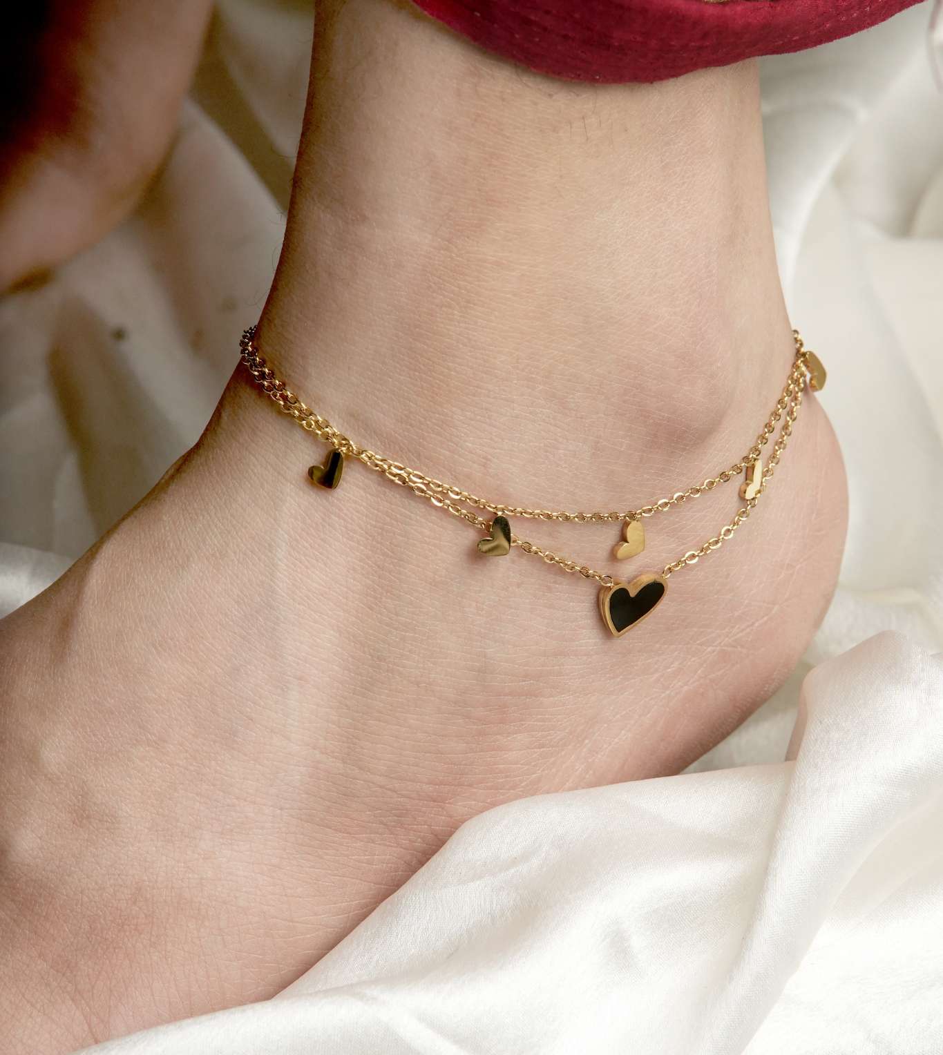 Beaded Minimal Traditional Anklet for Daily Wear - 24k Gold Plated Anklets | The Jewellery Vault