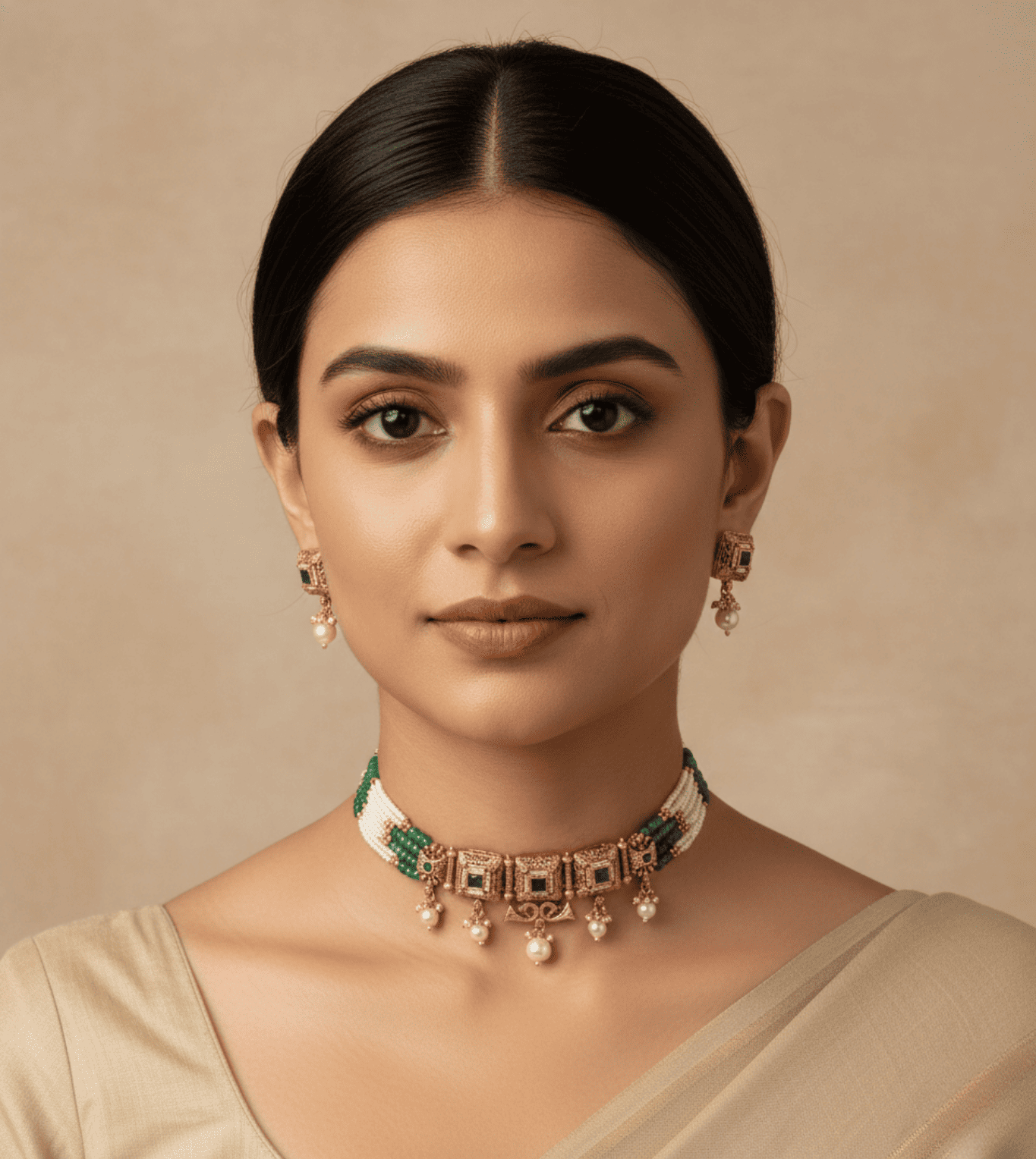 Royal Garden Green Necklace Set