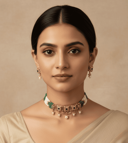 Royal Garden Green Necklace Set