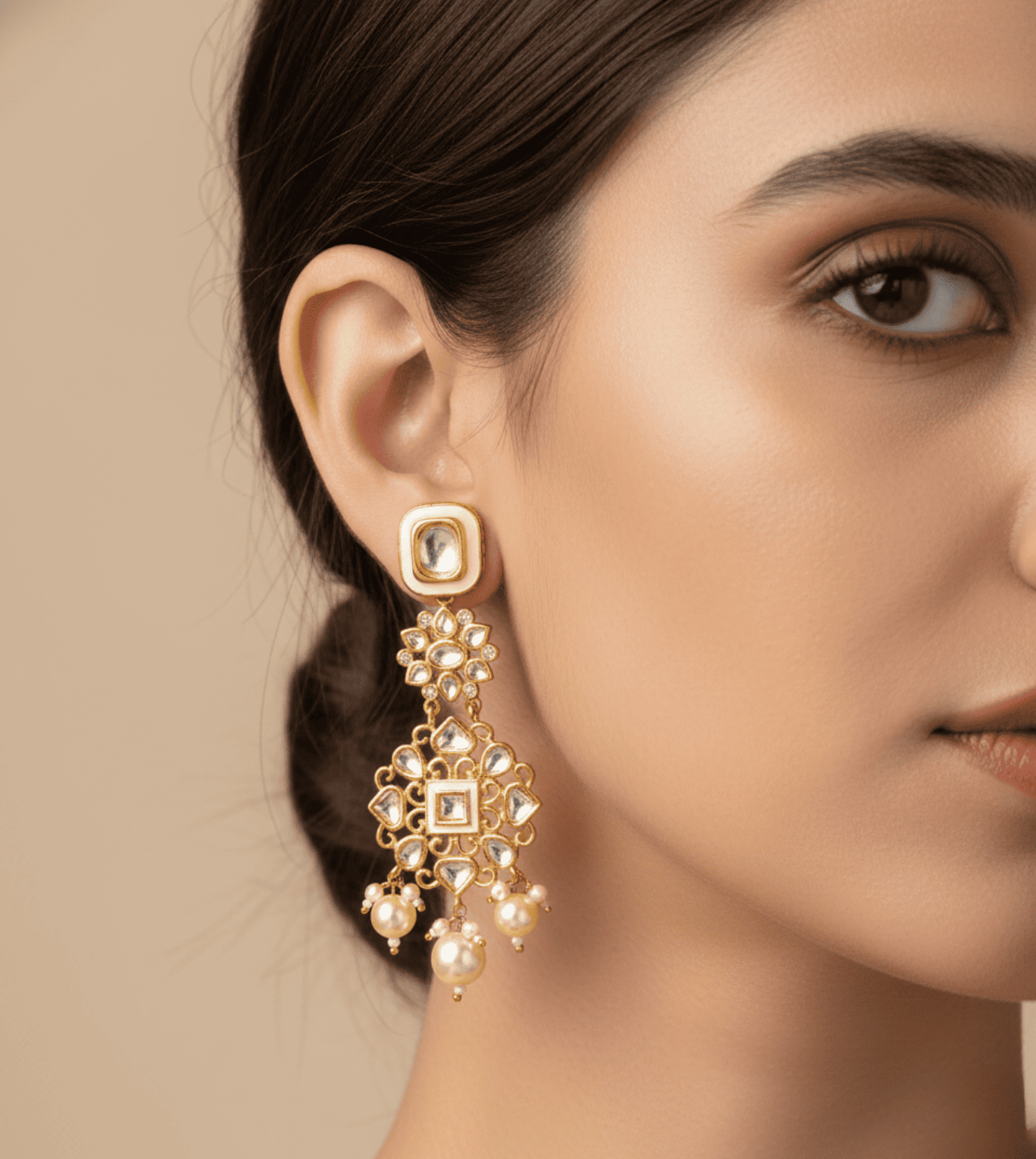 Charismatic Oval Pearl Jhumka