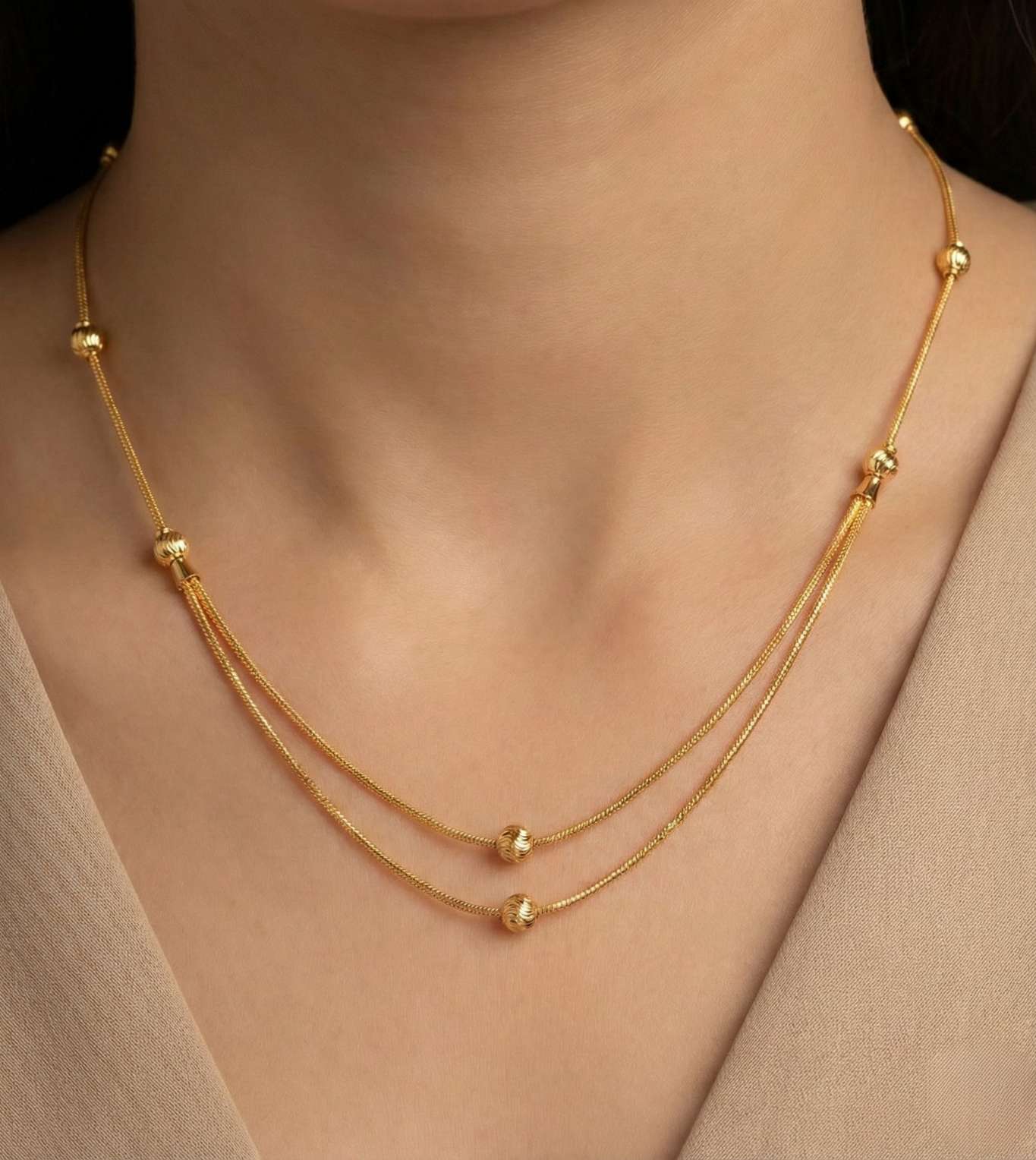 24Kt Gold Plated Pearl Designer Women Chain