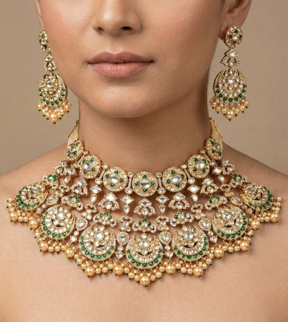 Golden Floral Design Bridal Set