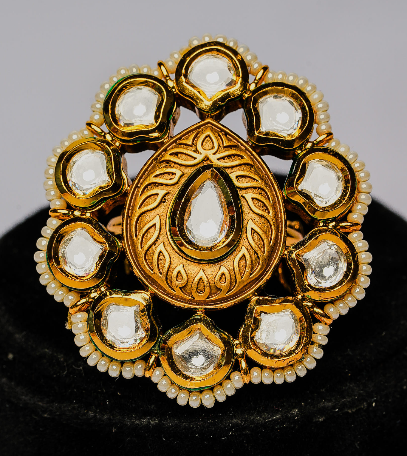 Golden Yellow Stone Studded Drop Earrings