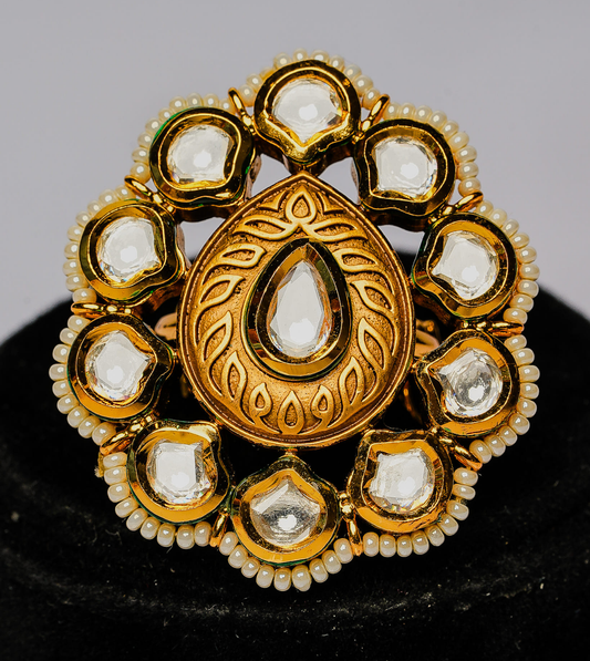 Golden Yellow Stone Studded Drop Earrings