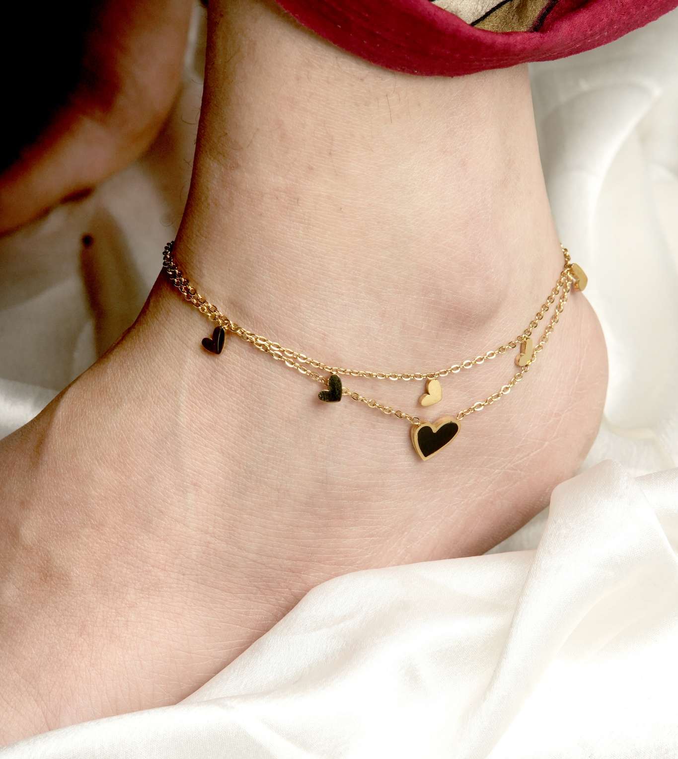 Beaded Minimal Traditional Anklet for Daily Wear - 24k Gold Plated Anklets | The Jewellery Vault