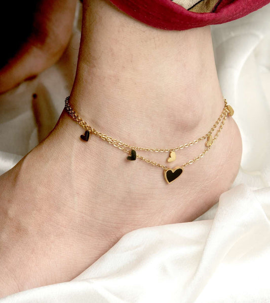 Beaded Minimal Traditional Anklet for Daily Wear - 24k Gold Plated Anklets | The Jewellery Vault