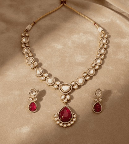 Floral Elegance Polki Style Choker Necklace Mini