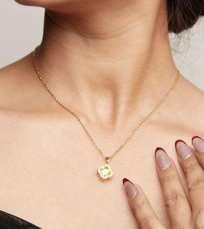 Fresh Fern Magnolia Pendant - 24k Gold Plated Charms & Pendants | The Jewellery Vault