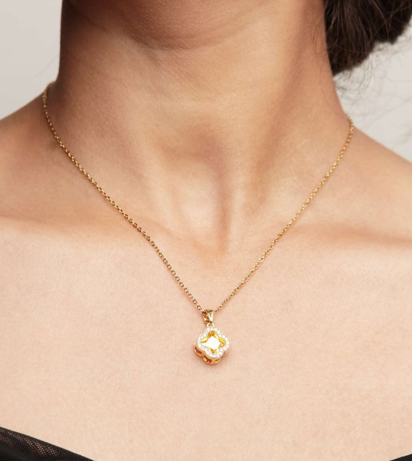 Fresh Fern Magnolia Pendant - 24k Gold Plated Charms & Pendants | The Jewellery Vault