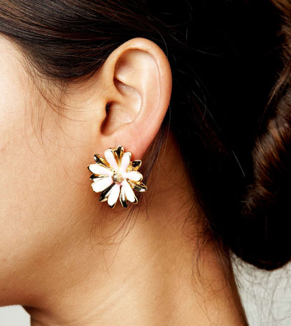 The Life in Bloom Flower Earrings - 24k Gold Plated earring | The Jewellery Vault