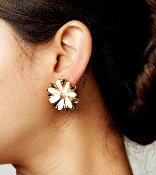 The Life in Bloom Flower Earrings - 24k Gold Plated earring | The Jewellery Vault