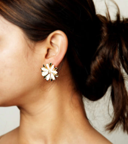 The Life in Bloom Flower Earrings - 24k Gold Plated earring | The Jewellery Vault
