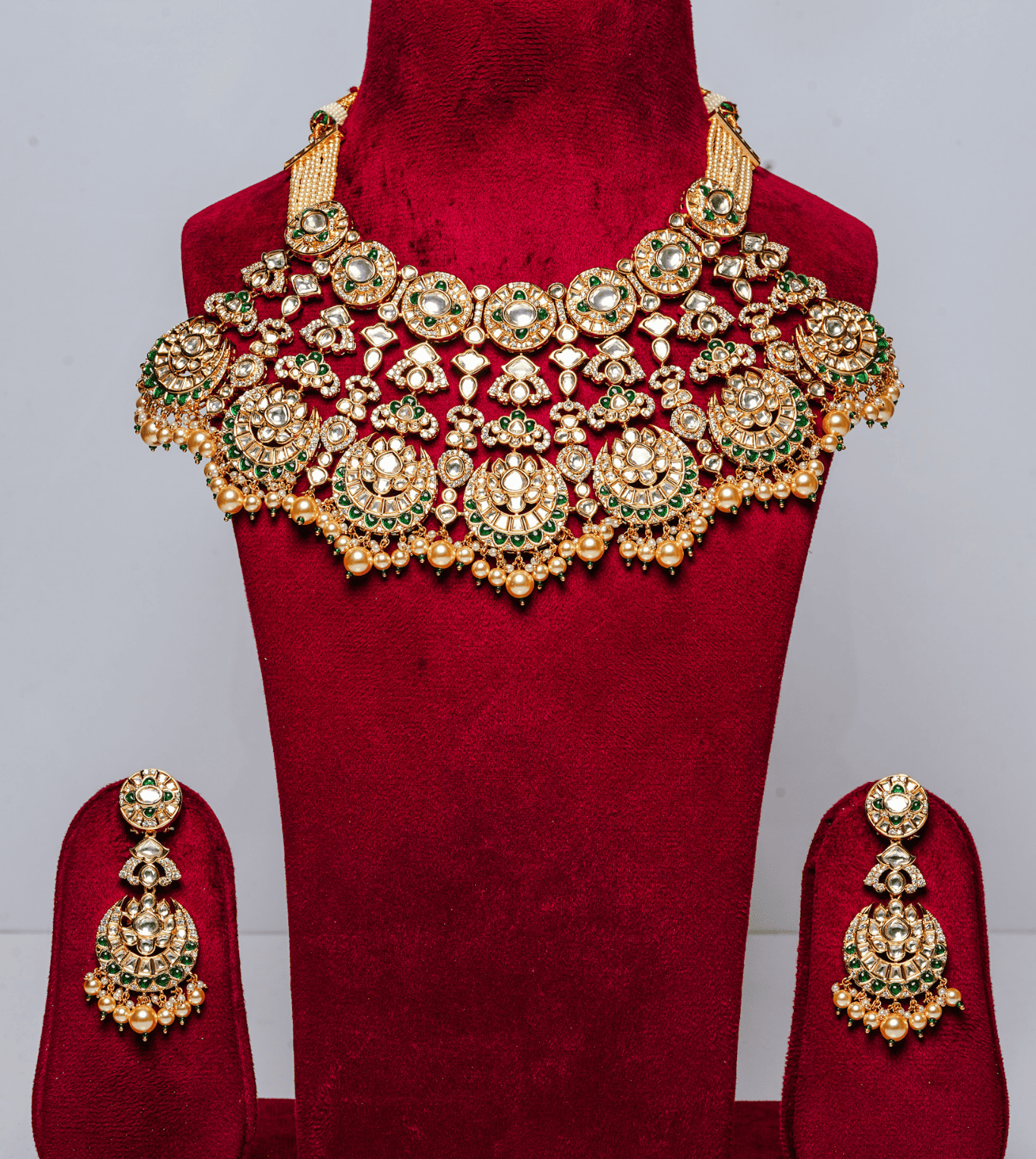 Golden Floral Design Bridal Set