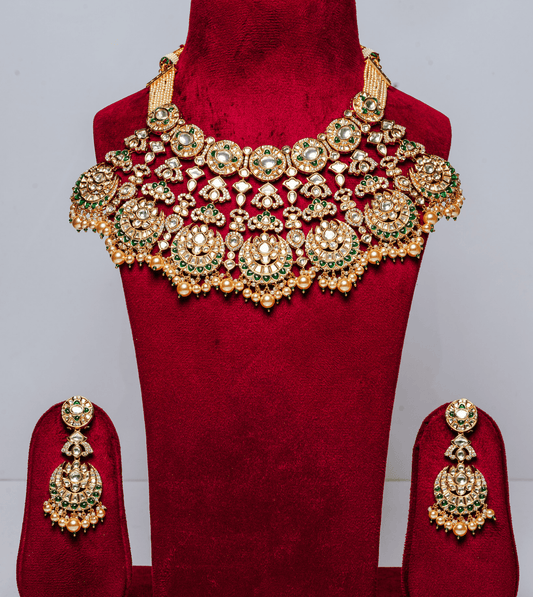 Golden Floral Design Bridal Set