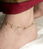 Delicate Anklet with Red-Green Stones - 24k Gold Plated Anklets | The Jewellery Vault