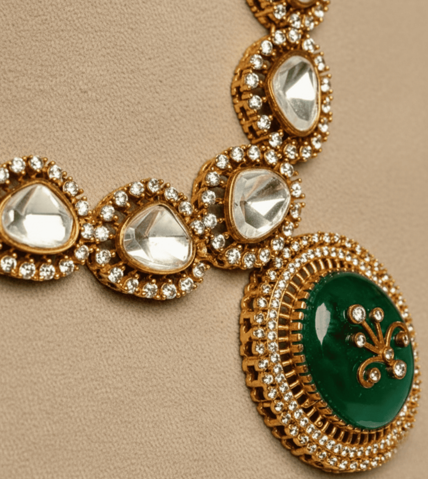 Luxury Green Handcrafted Necklace Set