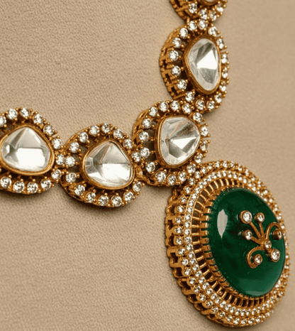 Luxury Green Handcrafted Necklace Set